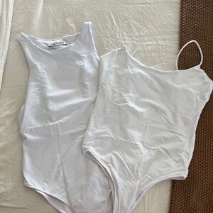 Bundle of 3 - White Sleeveless Bodysuits